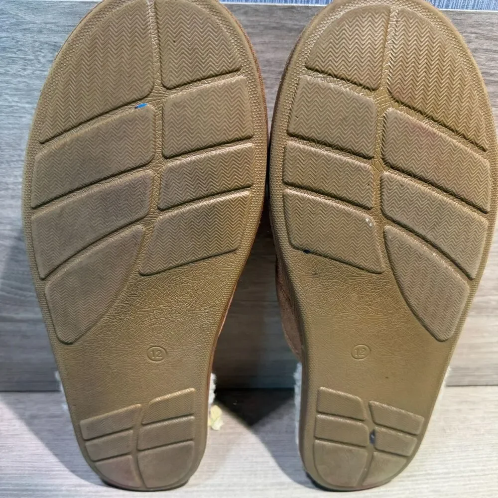 UGG Leisure Tan Chestnut Sheepskin Slip On Slippers Men's Size 12